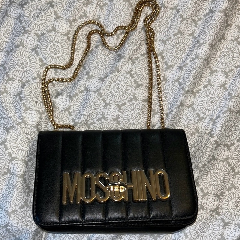 Moschino Black Quilted Shoulder Bag